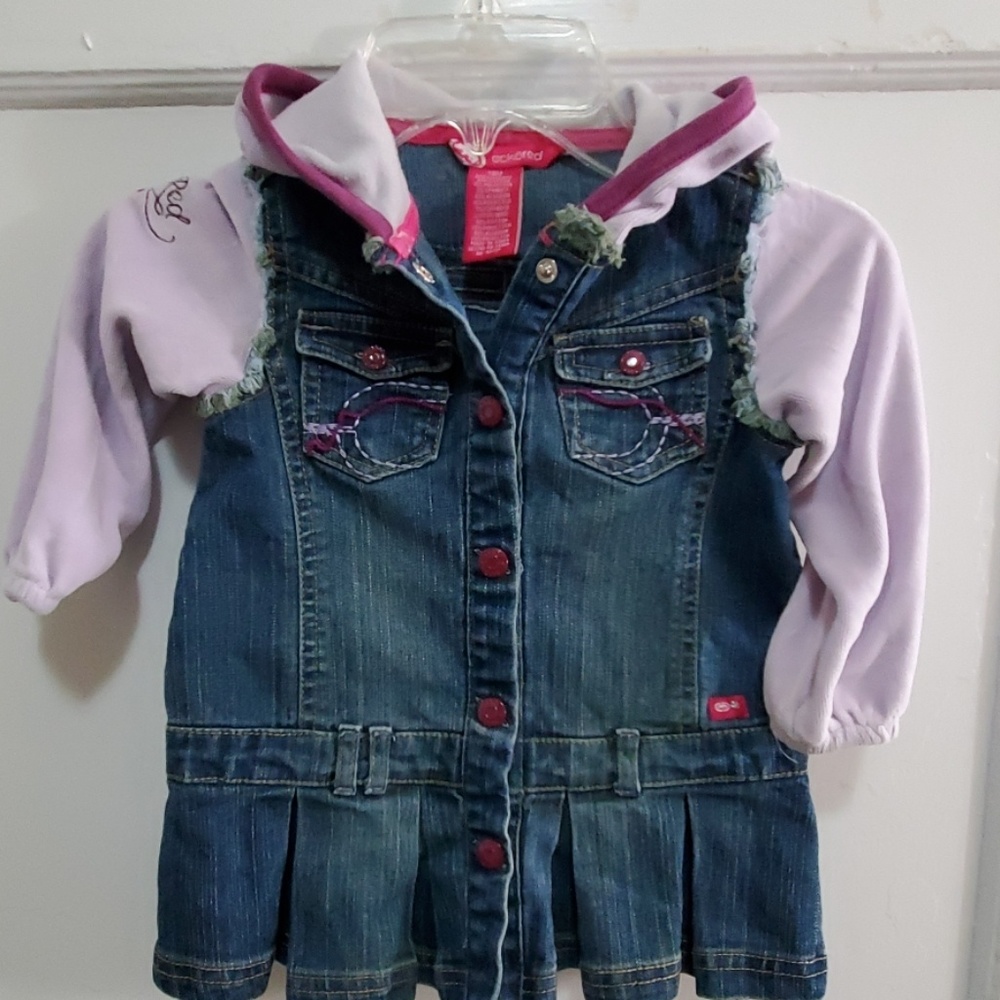 EckoRed denim hooded dress